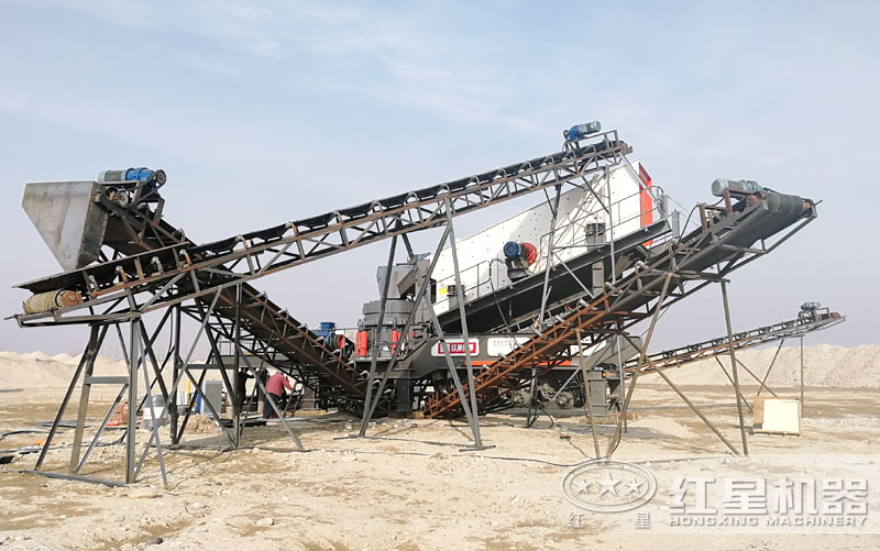 移動石頭打沙機(jī)單機(jī)作業(yè)就是一條線