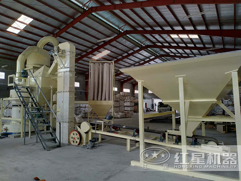 一套磨粉生產(chǎn)線已投產(chǎn)，紅星機器客戶現(xiàn)場