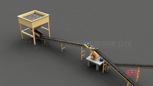 30噸/時(shí)石料破碎生產(chǎn)線給料情況