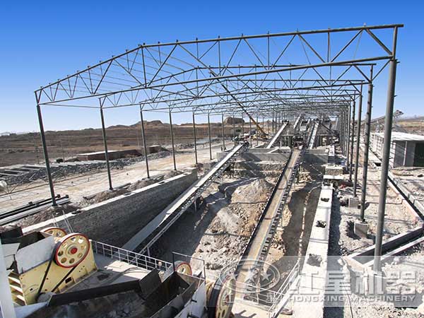 紅星pe500*750型鄂式破碎機生產現(xiàn)場