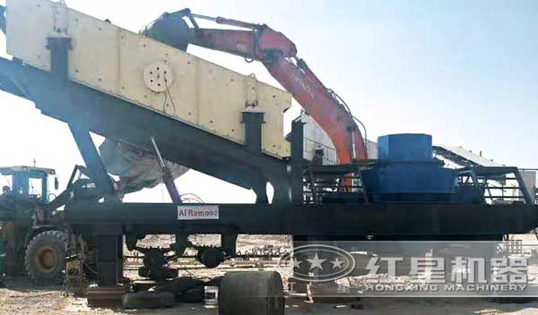 建筑垃圾移動(dòng)制砂機(jī)現(xiàn)場