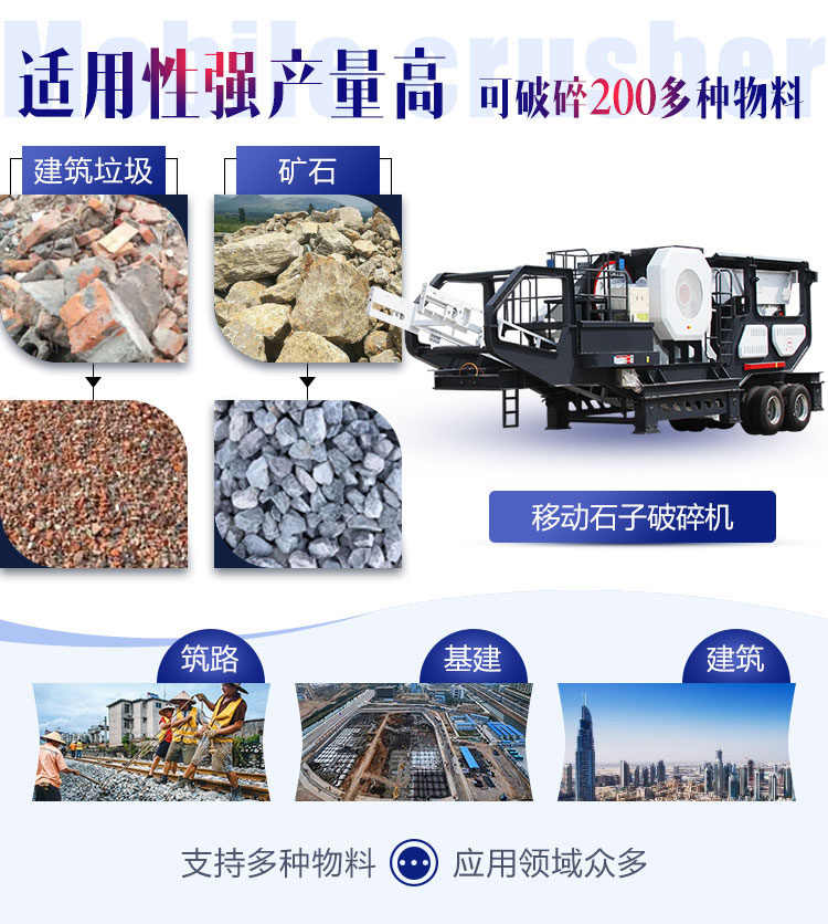 移動石子破碎機應(yīng)用領(lǐng)域