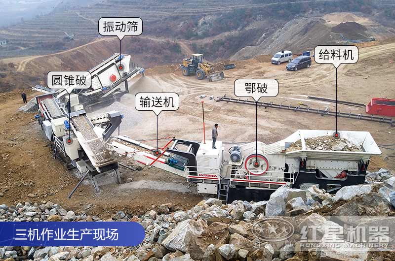 移動(dòng)式巖石制沙現(xiàn)場(chǎng)布置
