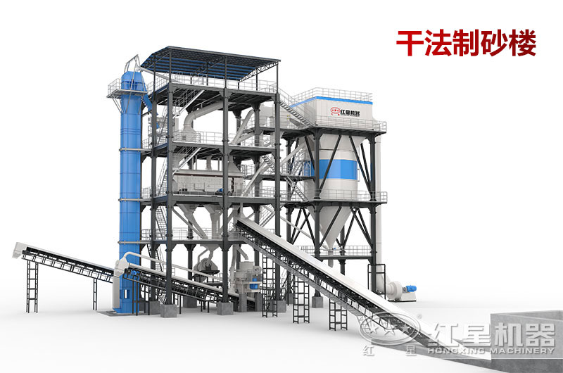 干法制砂機生產(chǎn)石灰石，3D圖