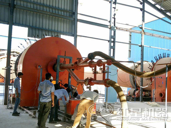 陶粒砂回轉窯現(xiàn)場安裝調試圖